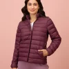 NYKD By Nykaa Ultra Light Weight Puffer Jacket with Inbuilt Bag (Set of 2)-NYAT405-Wine