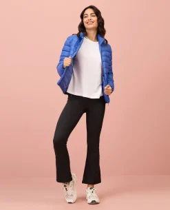 NYKD By Nykaa Ultra Light Weight Puffer Jacket with Inbuilt Bag (Set of 2)-NYAT405-Blue