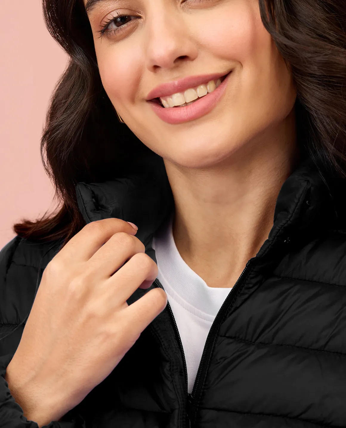 NYKD By Nykaa Ultra Light Weight Puffer Jacket with Inbuilt Bag (Set of 2)-NYAT405-Black