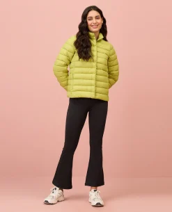 NYKD By Nykaa Ultra Light Weight Puffer Jacket with Inbuilt Bag (Set of 2)-NYAT405-Green