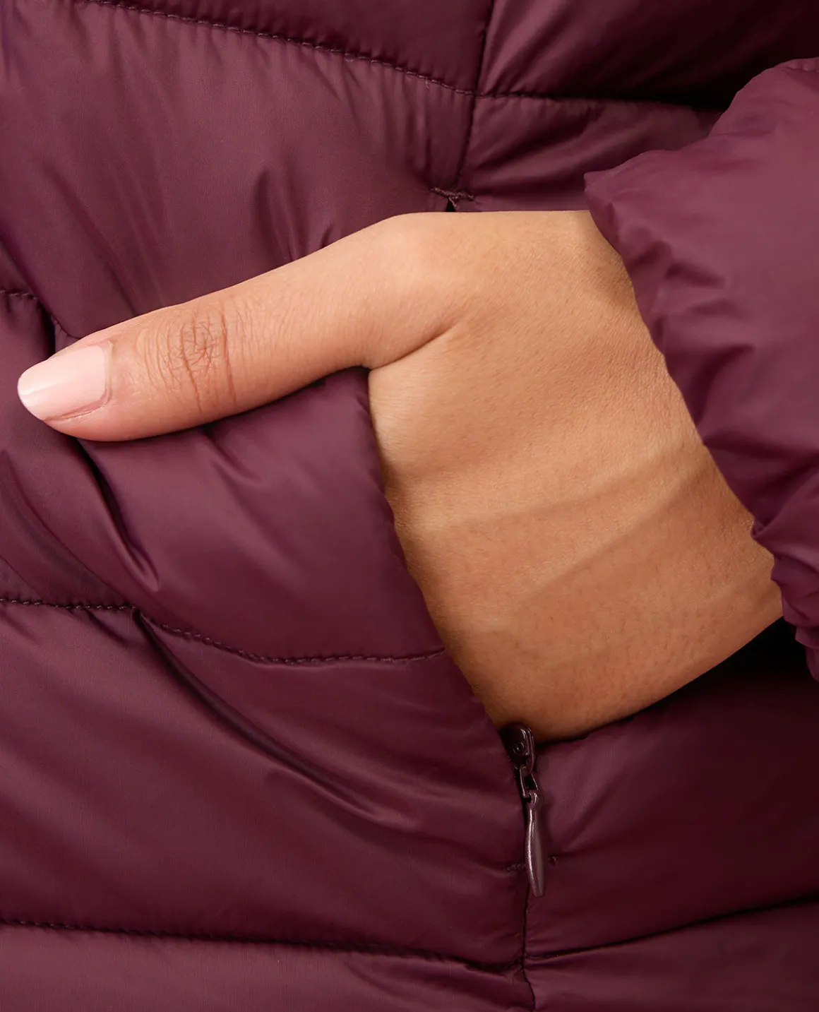NYKD By Nykaa Ultra Light Weight Puffer Jacket with Inbuilt Bag (Set of 2)-NYAT405-Wine