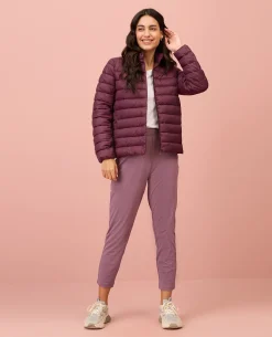 NYKD By Nykaa Ultra Light Weight Puffer Jacket with Inbuilt Bag (Set of 2)-NYAT405-Wine
