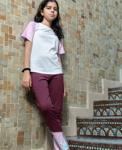 Regular Colourblock Tshirt and High Waisted Colourblock Stretchable Leggings Set