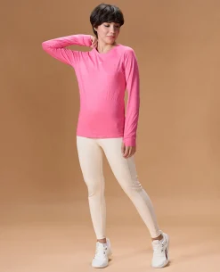 Regular Fit Basic Full Sleeve Top Pink