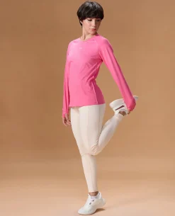 Regular Fit Basic Full Sleeve Top Pink