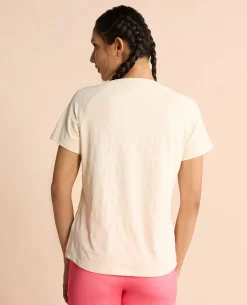 Regular Fit Basic Half Sleeves Top Off White