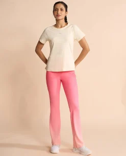 Regular Fit Basic Half Sleeves Top Off White