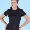 Ribbed Cotton Half Sleeve Top