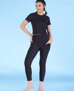 Ribbed Cotton Half Sleeve Top