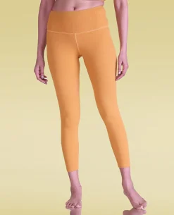 Ribbed High Waisted Leggings Yellow