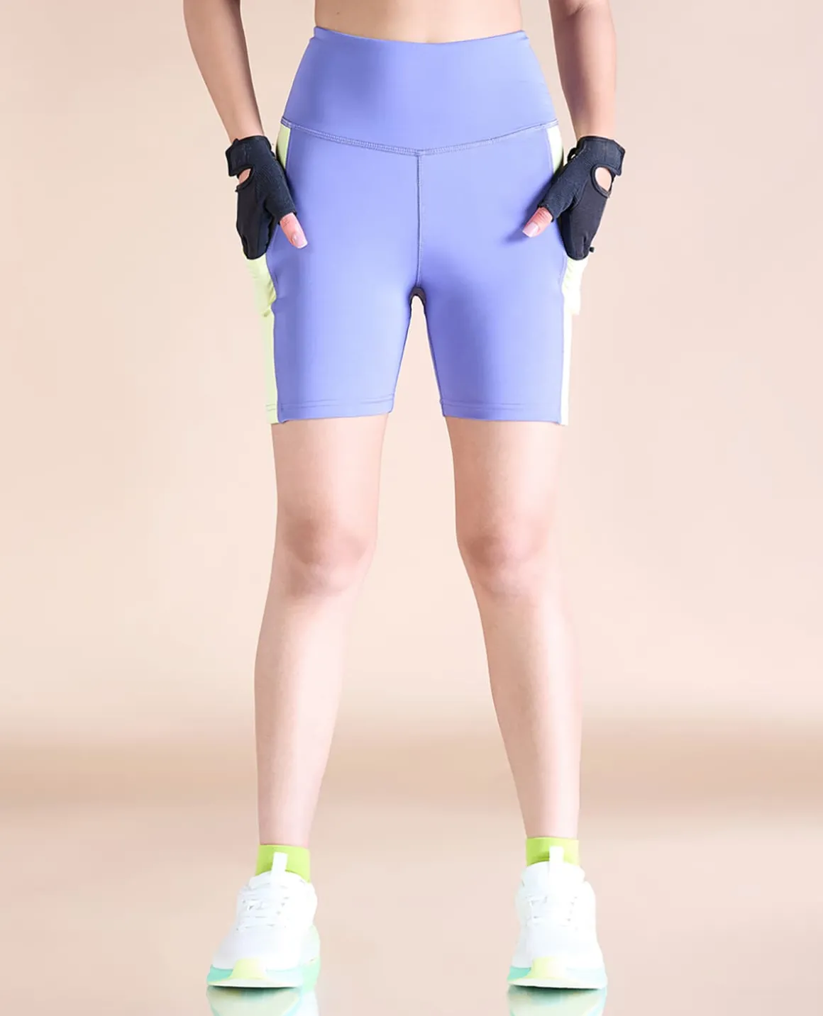 Second Skn Zip Sports Bra & Shorts - Purple
