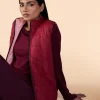 Sleeveless Reversible Puffer Jacket Pink/Burgundy