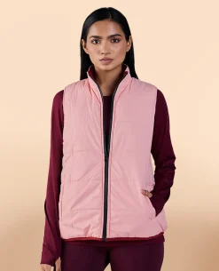 Sleeveless Reversible Puffer Jacket Pink/Burgundy