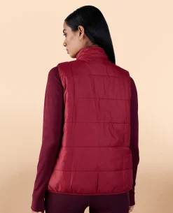 Sleeveless Reversible Puffer Jacket Pink/Burgundy