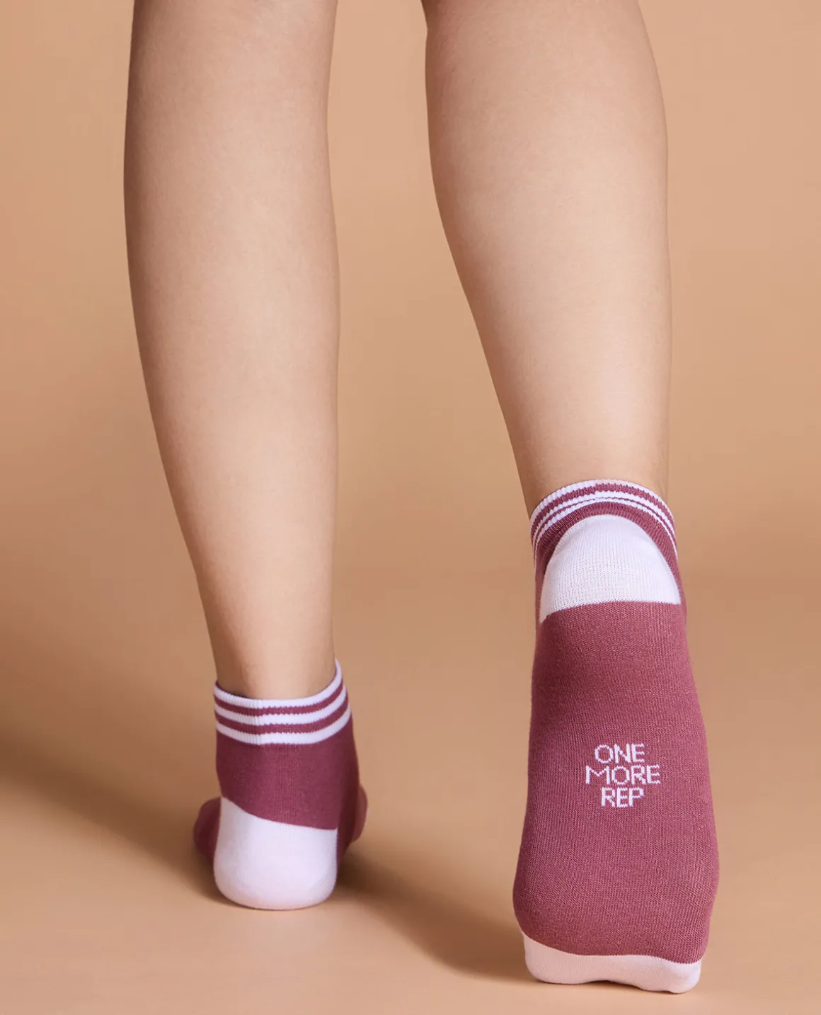 Soft Cotton One More Rep Crew Socks Tulipwood