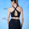 Sports Bra with Criss-cross straps and Back Closure - NYK310- Black