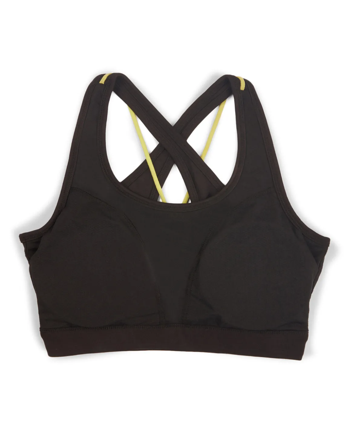 Sports Bra with Criss-cross straps and Back Closure - NYK310- Black