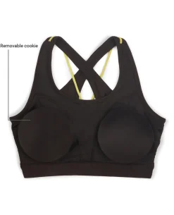 Sports Bra with Criss-cross straps and Back Closure - NYK310- Black