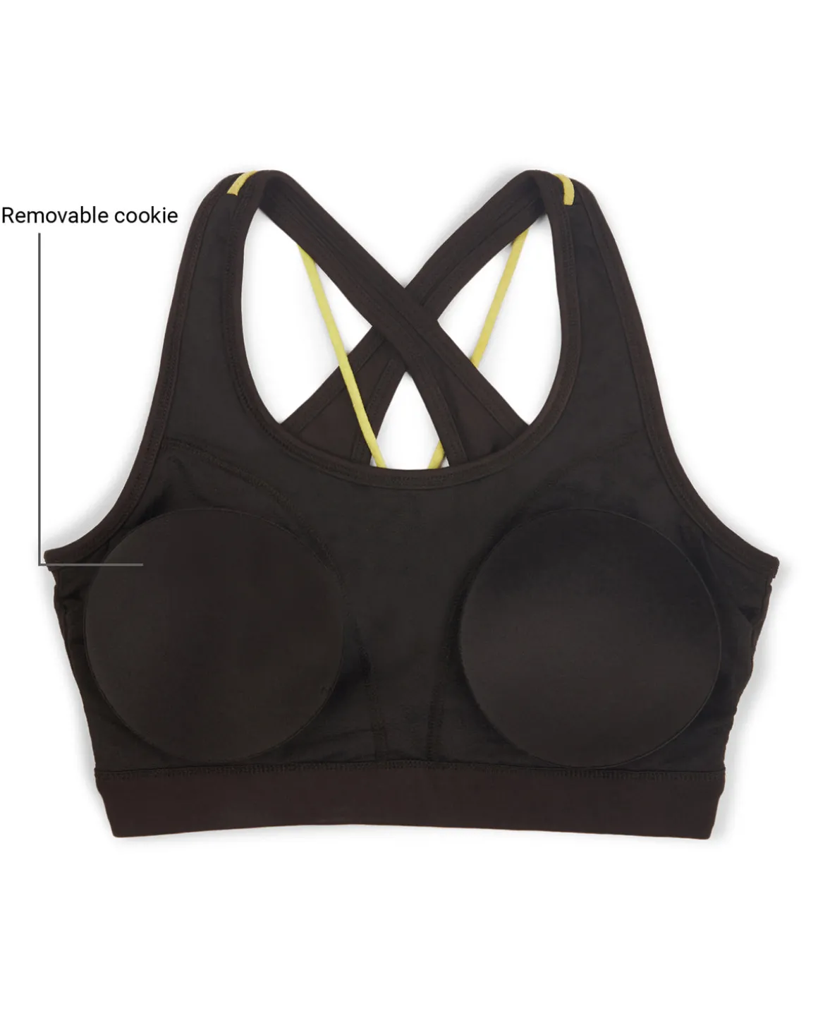 Sports Bra with Criss-cross straps and Back Closure - NYK310- Black