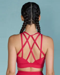 Strappy Bra & Second Skin Leggings Set - Pink