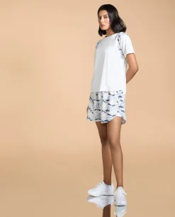 Stride Running Top and Shorts White
