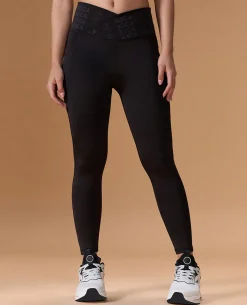 Women Cross Waist Mid Rise Leggings