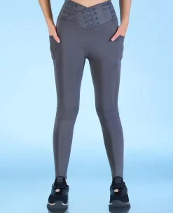 Women Cross Waist Mid Rise Leggings