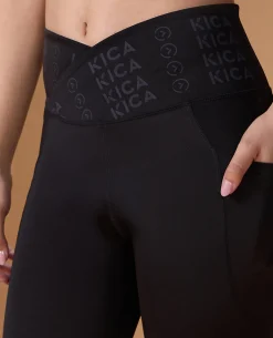 Women Cross Waist Mid Rise Leggings