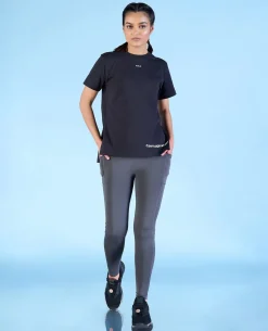 Women Cross Waist Mid Rise Leggings