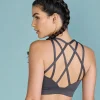 Women Fashionable Strappy Sports Bra with Removable Pads