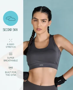 Women Fashionable Strappy Sports Bra with Removable Pads