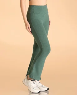 Women High Waist Cotton Side Slit Flared Pants
