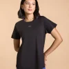 Women Solid Cotton Essential Hip Covering Top