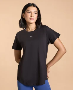 Women Solid Cotton Essential Hip Covering Top