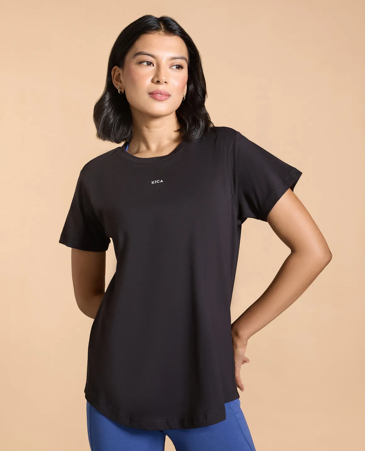 Women Solid Cotton Essential Hip Covering Top