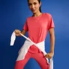 Women Solid Cotton Essential Top Apple