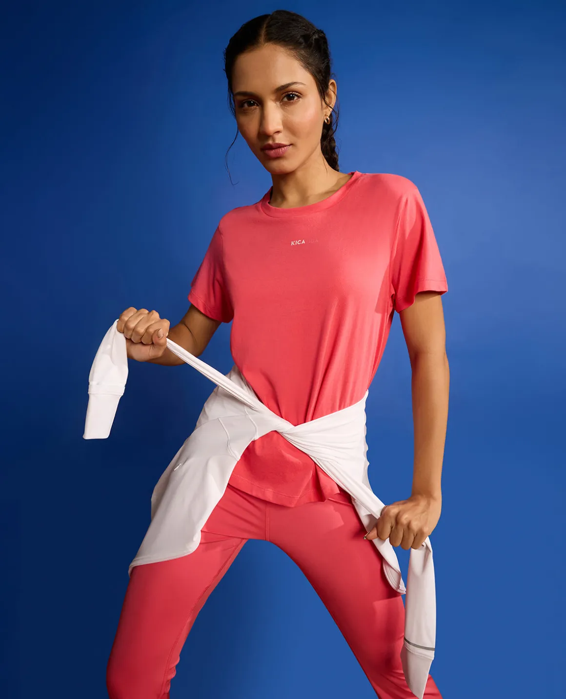 Women Solid Cotton Essential Top Apple