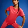 Women Solid Cotton Essential Hip Covering Top Apple