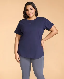 Women Solid Cotton Essential Hip Covering Top