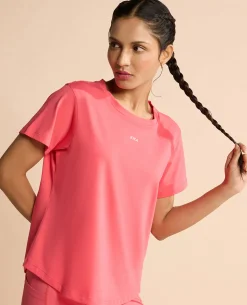 Women Solid Cotton Essential Top Apple