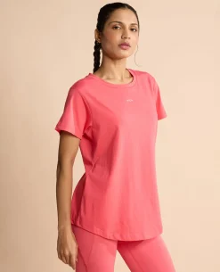 Women Solid Cotton Essential Hip Covering Top Apple