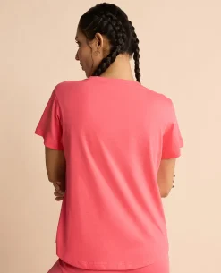 Women Solid Cotton Essential Top Apple