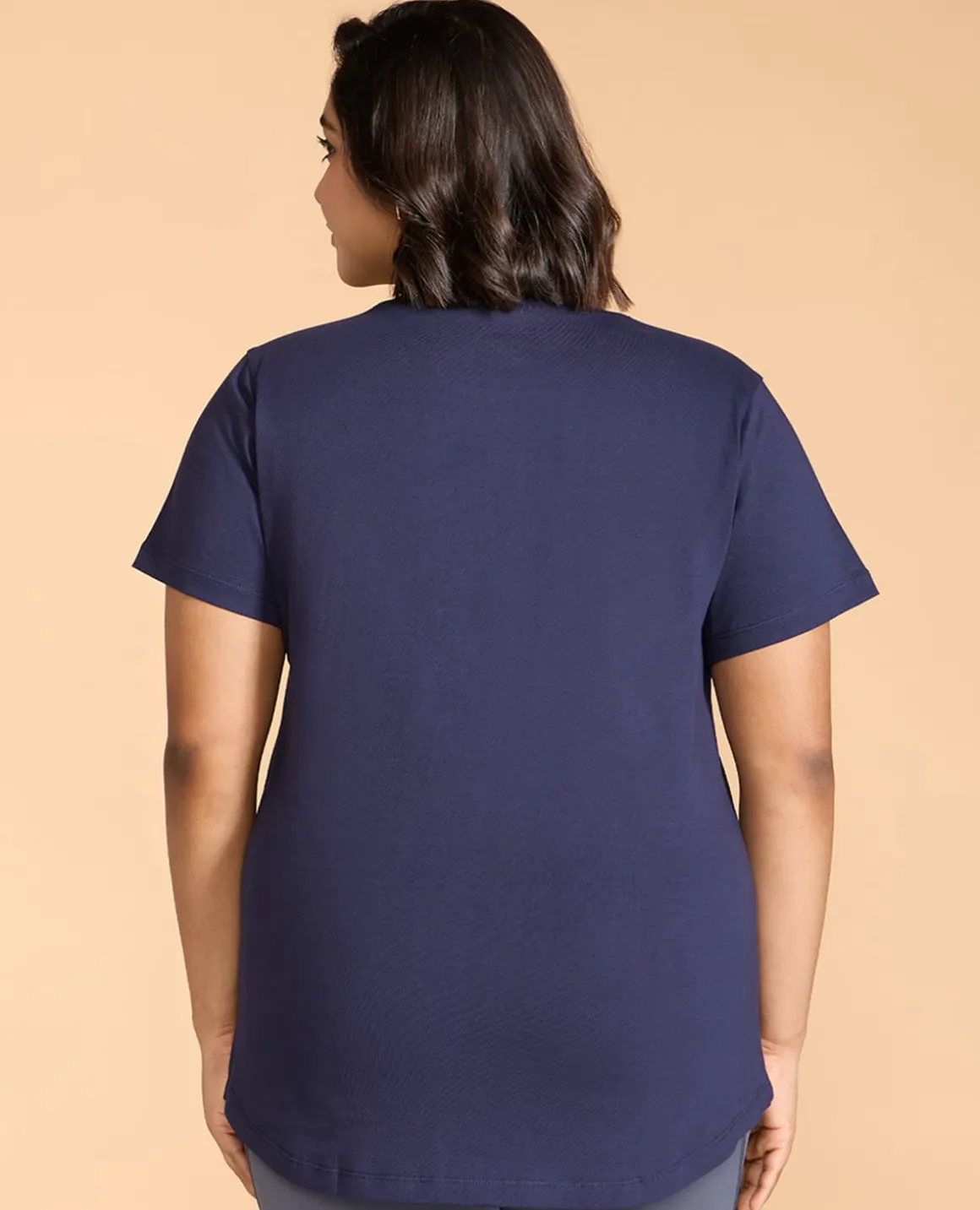 Women Solid Cotton Essential Hip Covering Top