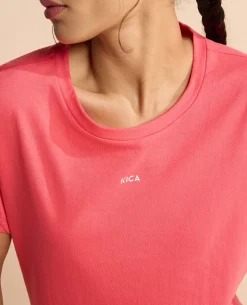 Women Solid Cotton Essential Hip Covering Top Apple