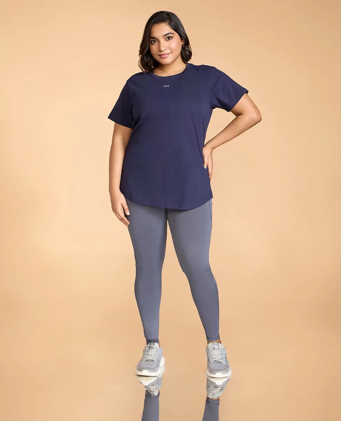 Women Solid Cotton Essential Hip Covering Top