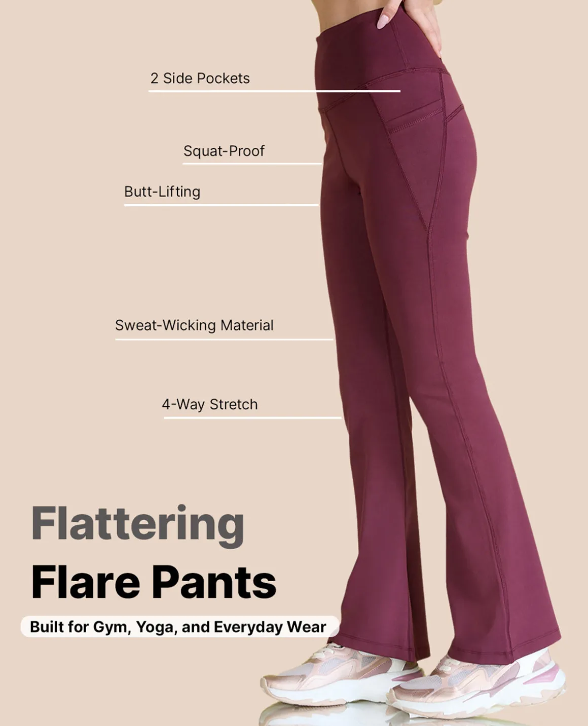 Women Stretchable Flared Pants