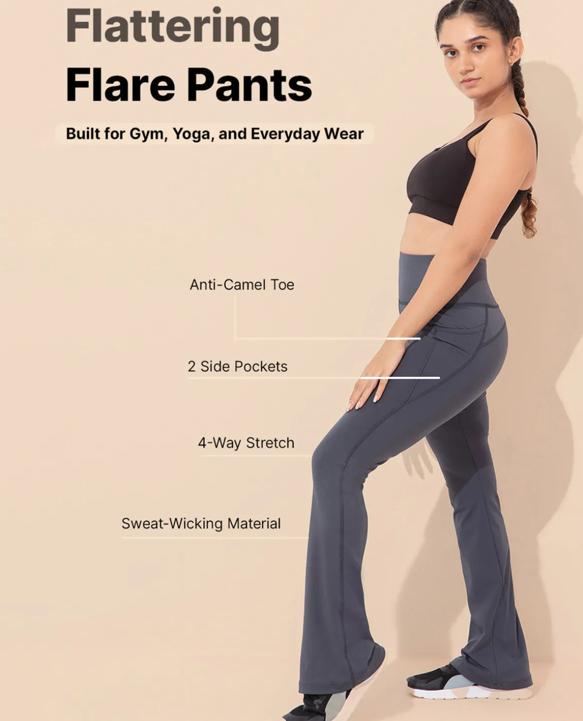 Women Stretchable Flared Pants